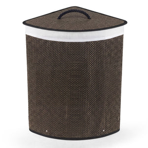 15 Gal Capacity Bamboo Laundry Hamper with Removable Liner-Black
