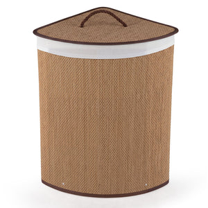 15 Gal Capacity Bamboo Laundry Hamper with Removable Liner-Brown view 4