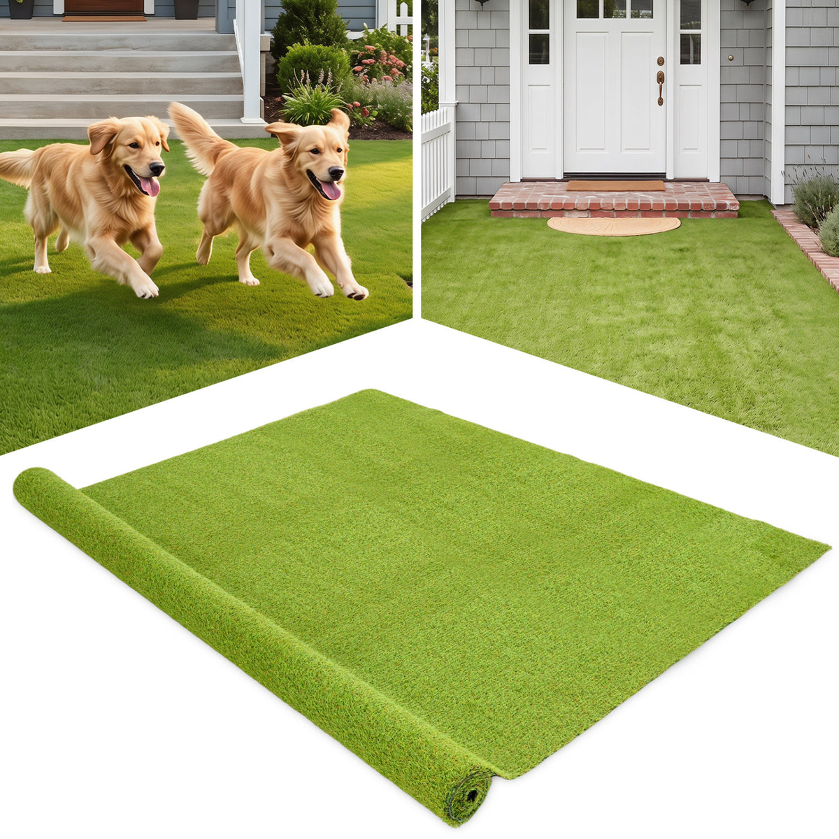15 x 7 Feet Artificial Turf Rug with Low 0.75 inch Pile Height view 2