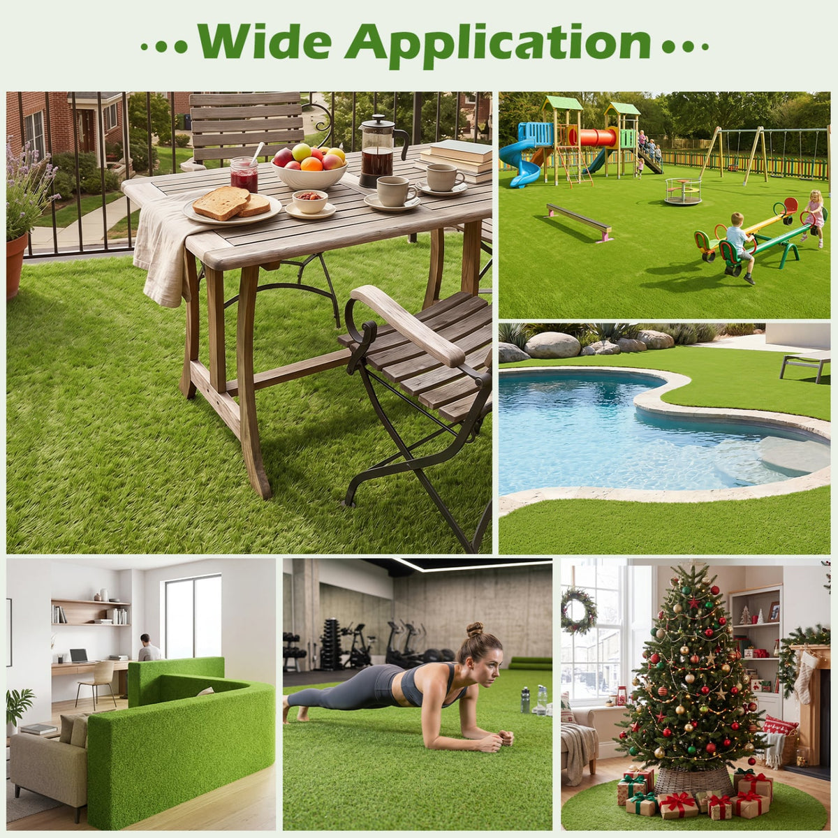 15 x 7 Feet Artificial Turf Rug with Low 0.75 inch Pile Height view 5