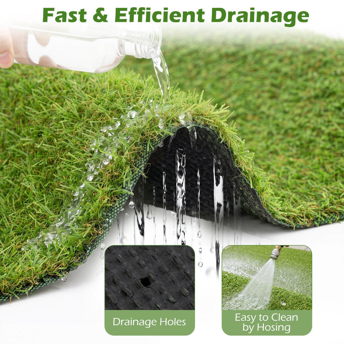 15 x 7 Feet Artificial Turf Rug with Low 0.75 inch Pile Height view 9