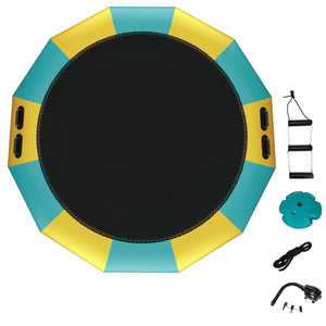 15 Feet Inflatable Splash Padded Water Bouncer Trampoline-Yellow view 4