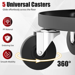 16.5 inches-22 inches Adjustable Height Seat Rolling Mechanic Stool with Wheels-Black view 6