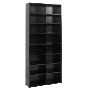 16 Compartment CD Storage Unit 54 inches Freestanding Open Display Shelf with 12 Removable Shelves-Black