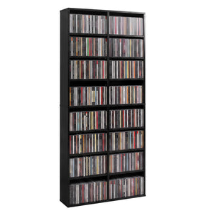 16 Compartment CD Storage Unit 54 inches Freestanding Open Display Shelf with 12 Removable Shelves-Black view 4