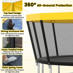 16 FT Outdoor Trampoline ASTM Compliant Recreational Trampoline with Non-Slip Ladder-Yellow view 7