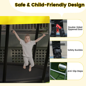 16 FT Outdoor Trampoline ASTM Compliant Recreational Trampoline with Non-Slip Ladder-Yellow view 8