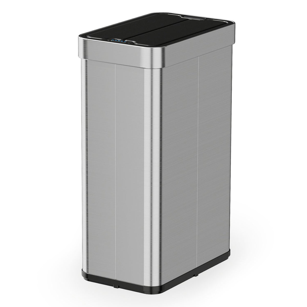 16 Gallon Trash Can with Wing Lids for Bedroom Bathroom Kitchen-Silver view 2