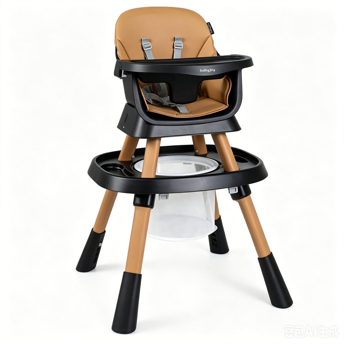 16-in-1 Baby High Chair with Activity Center and Booster Seat for Babies and Toddlers-Black view 3