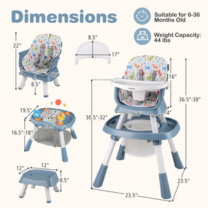 16-in-1 Baby High Chair with Activity Center and Booster Seat for Babies and Toddlers-Celadon view 3