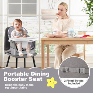 16-in-1 Baby High Chair with Activity Center and Booster Seat for Babies and Toddlers-Grey view 5