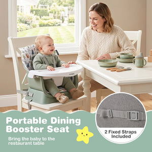 16-in-1 Baby High Chair with Activity Center and Booster Seat for Babies and Toddlers-Light Green view 4