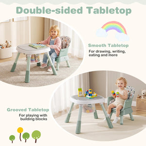 16-in-1 Baby High Chair with Activity Center and Booster Seat for Babies and Toddlers-Light Green view 9