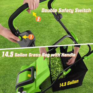 16-Inch Electric Lawn Dethatcher and Scarifier with Collection Bag-Green view 9