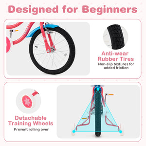 16 Inch Girls Bike for 4-7 Years Old Kids Bike with Doll Seat and Training Wheels view 7