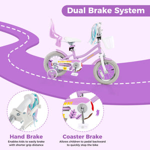 12 Inch Girls Bike Kids Bicycle with Doll Seat and Streamers for Children 3-4 Years Old view 8