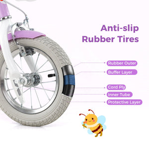 12 Inch Girls Bike Kids Bicycle with Doll Seat and Streamers for Children 3-4 Years Old view 9