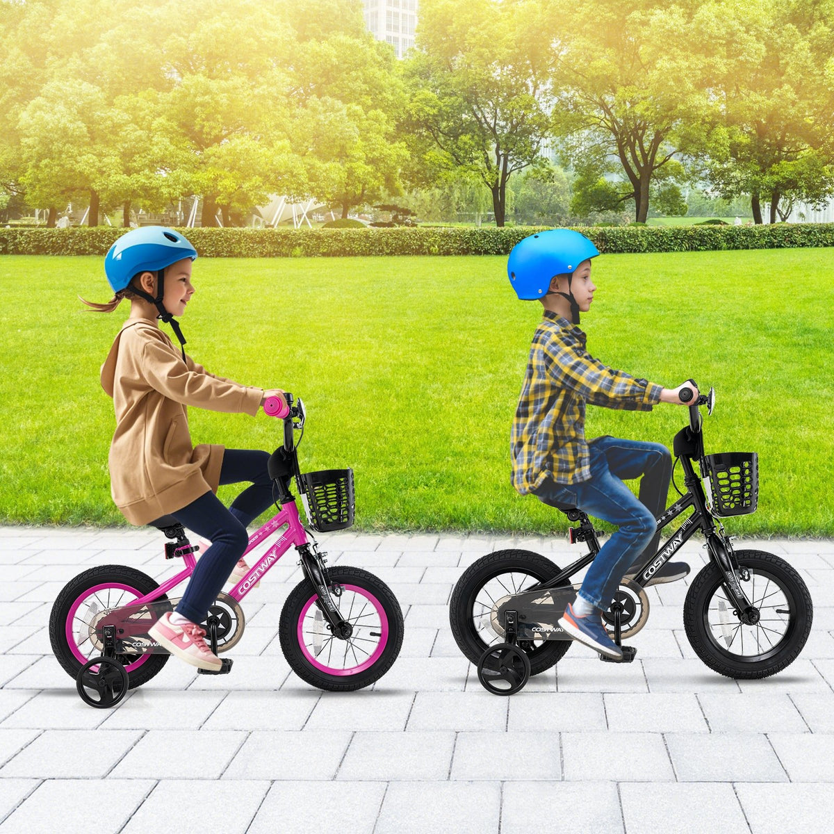 16 Inch Kids Bike Adjustable Bicycle with Front Basket for Children Aged 4-7 Years Old view 3