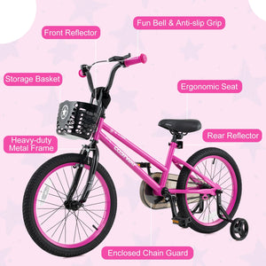 16 Inch Kids Bike Adjustable Bicycle with Front Basket for Children Aged 4-7 Years Old view 5