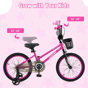 16 Inch Kids Bike Adjustable Bicycle with Front Basket for Children Aged 4-7 Years Old view 6