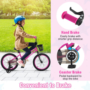 16 Inch Kids Bike Adjustable Bicycle with Front Basket for Children Aged 4-7 Years Old view 7