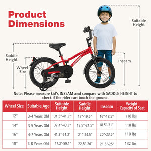 16 Inch Kids Bike Adjustable Bicycle with Reflectors and Bell for 4-7 Years Old view 4