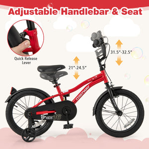 16 Inch Kids Bike Adjustable Bicycle with Reflectors and Bell for 4-7 Years Old view 6
