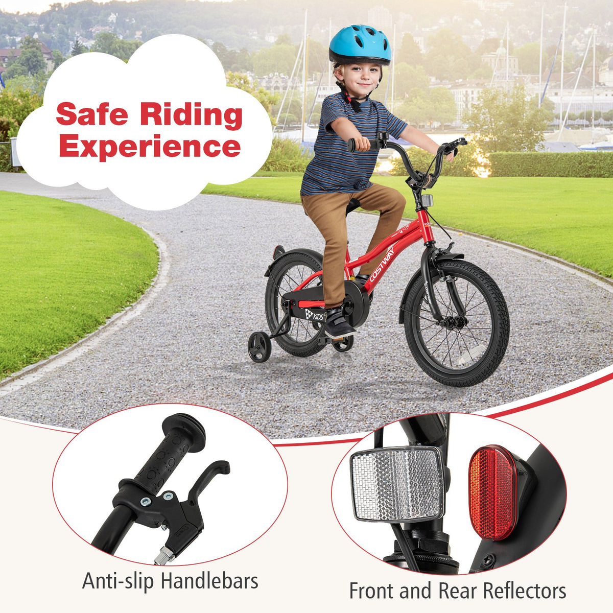16 Inch Kids Bike Adjustable Bicycle with Reflectors and Bell for 4-7 Years Old view 7