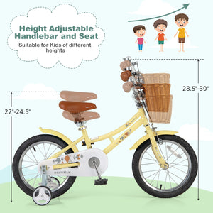 16 Inch Kids Bike Adjustable Bicycle with Reflectors and Bell for Children 4-7 Years Old-16 inches view 5