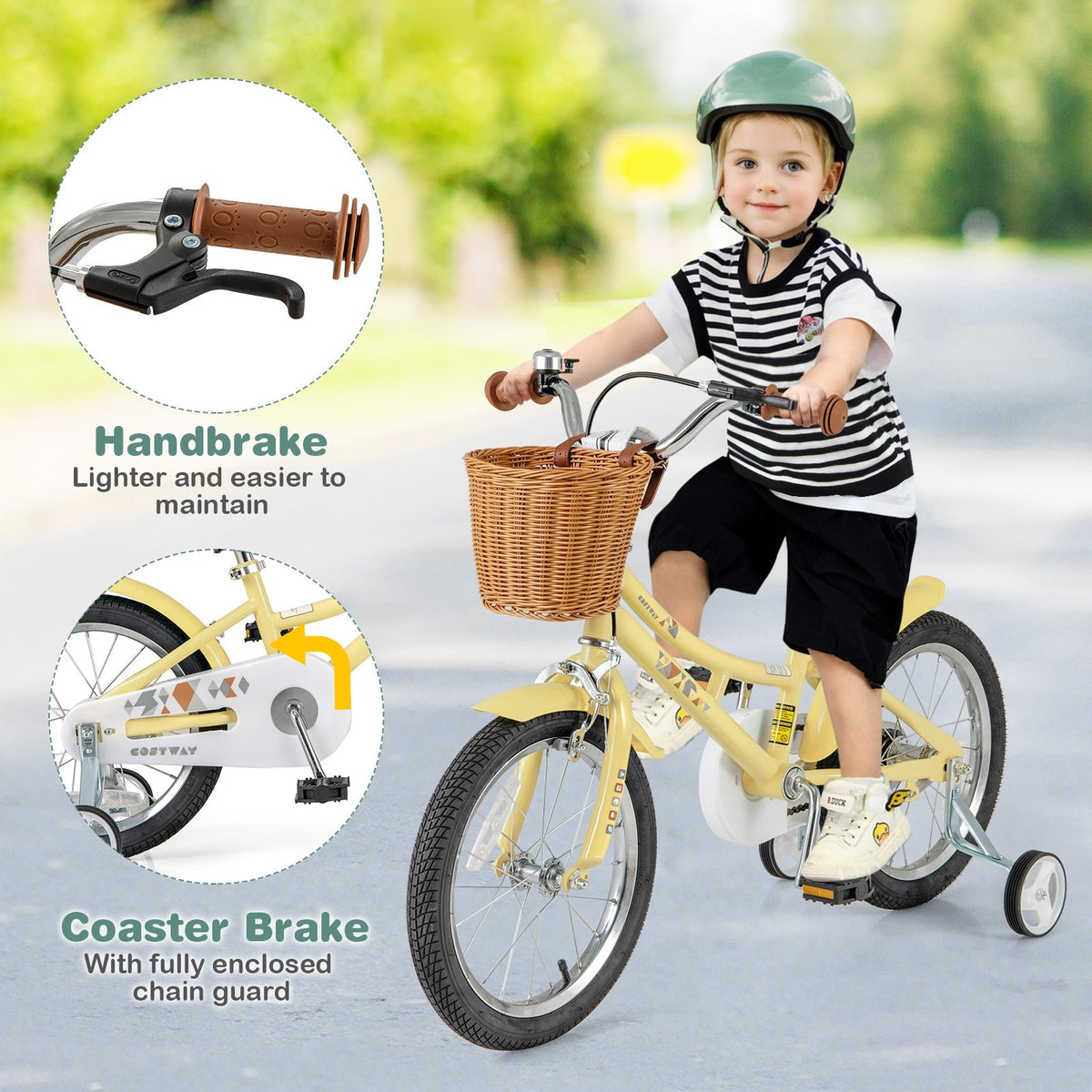 16 Inch Kids Bike Adjustable Bicycle with Reflectors and Bell for Children 4-7 Years Old-16 inches view 8