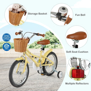 16 Inch Kids Bike Adjustable Bicycle with Reflectors and Bell for Children 4-7 Years Old-16 inches view 9
