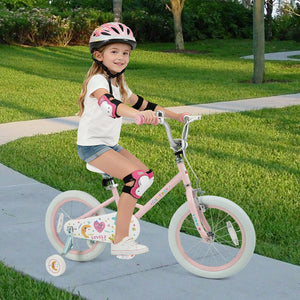 16 Inch Kids Bike Adjustable for 3-8 Years Old Children Pink - Stars & Moon view 3