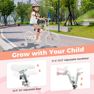16 Inch Kids Bike Adjustable for 3-8 Years Old Children Pink - Stars & Moon view 7
