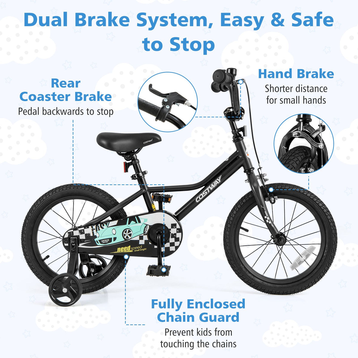 16 Inch Kids Bike Adjustable for 4-7 Years Old with Low-Step Frame view 5