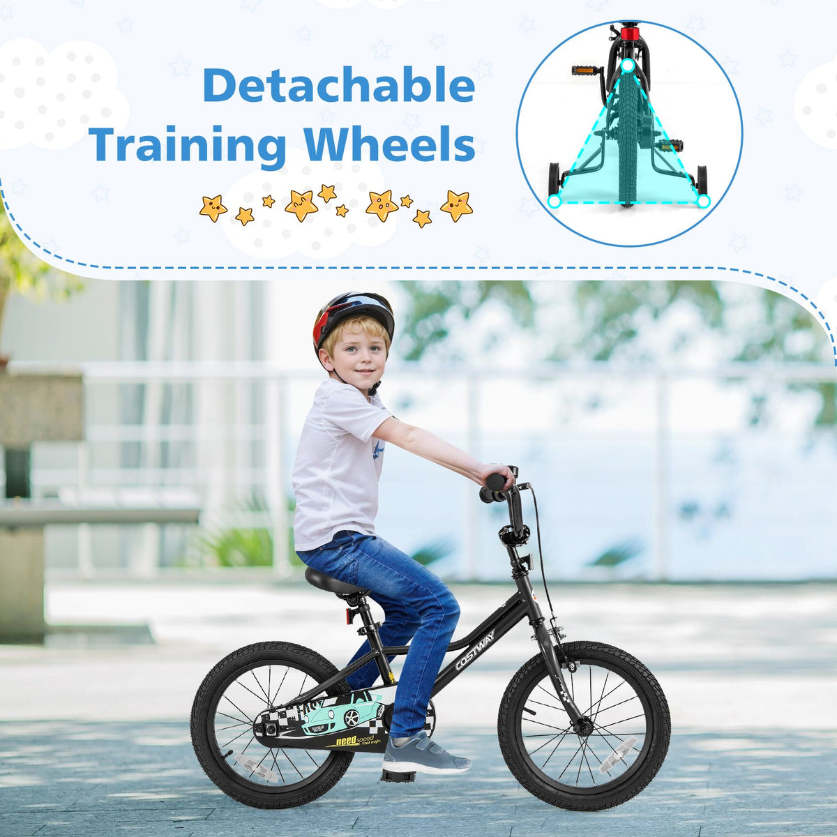 16 Inch Kids Bike Adjustable for 4-7 Years Old with Low-Step Frame view 6