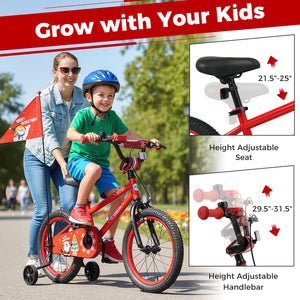 16 Inch Kids Bike Adjustable with Christmas Music & Flag for Aged 4-7 Years Old view 4