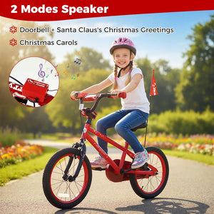 16 Inch Kids Bike Adjustable with Christmas Music & Flag for Aged 4-7 Years Old view 7