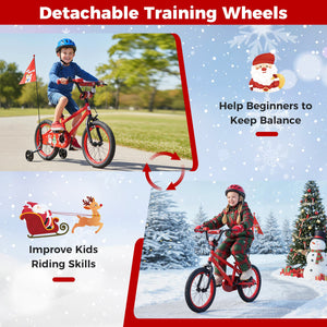 16 Inch Kids Bike Adjustable with Christmas Music & Flag for Aged 4-7 Years Old view 8