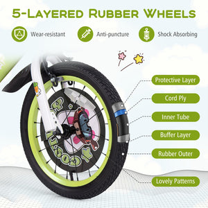 16 Inch Kids Bike Adjustable with Detachable Training Wheels for 4-8 Years Old-16 inches view 7