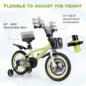 16 Inch Kids Bike Adjustable with Detachable Training Wheels for 4-8 Years Old-16 inches view 8