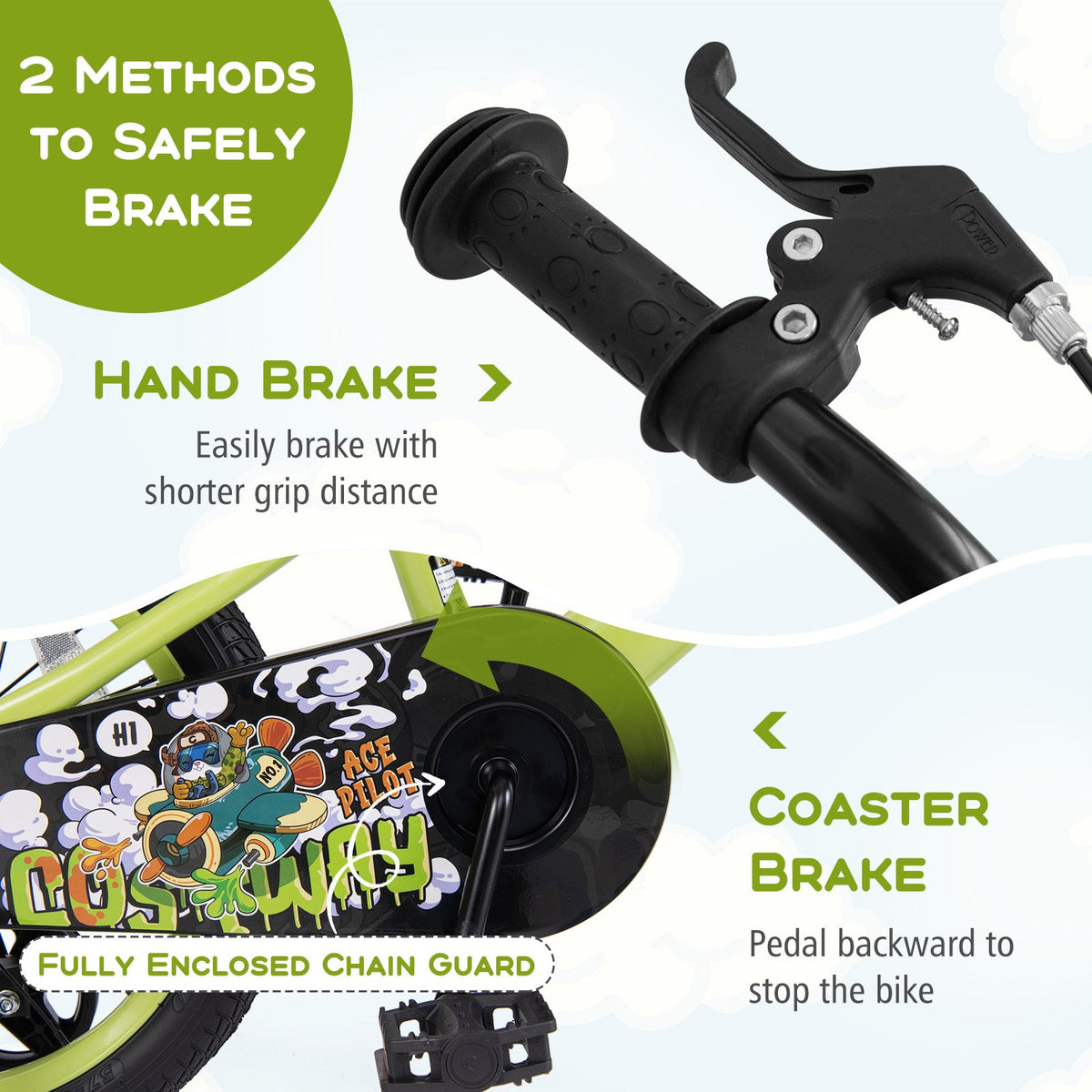 16 Inch Kids Bike Adjustable with Detachable Training Wheels for 4-8 Years Old-16 inches view 9