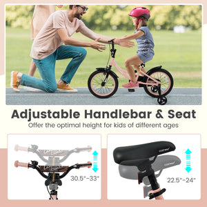 16 Inch Kids Bike Adjustable with Removable Training Wheels Pink for 3-8 Years Old view 7