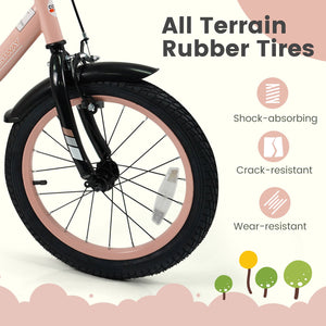 16 Inch Kids Bike Adjustable with Removable Training Wheels Pink for 3-8 Years Old view 9