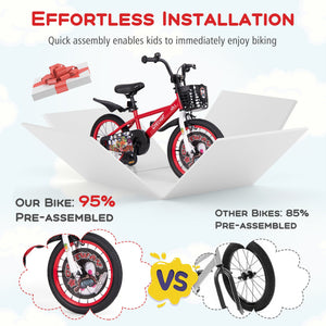 16 Inch Kids Bike Adjustable with Storage Basket and Double Brake for 4-8 Years Old-16 inches view 4