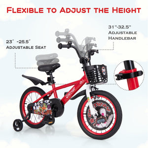 16 Inch Kids Bike Adjustable with Storage Basket and Double Brake for 4-8 Years Old-16 inches view 6