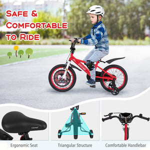 16 Inch Kids Bike Adjustable with Storage Basket and Double Brake for 4-8 Years Old-16 inches view 9