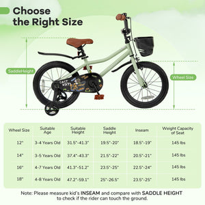 16-Inch Kids Bike Adjustable with Training Wheels for 4-7 Years Old view 4
