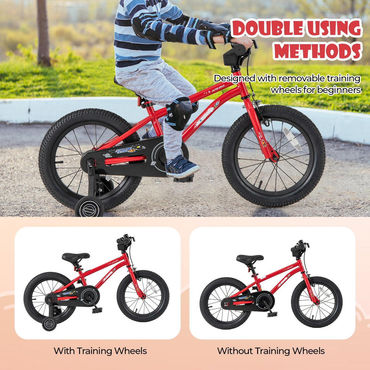16-Inch Kids Bike Ages 4-7 with Handbrake and Coaster Brake and Bell Ring-16 inches view 9