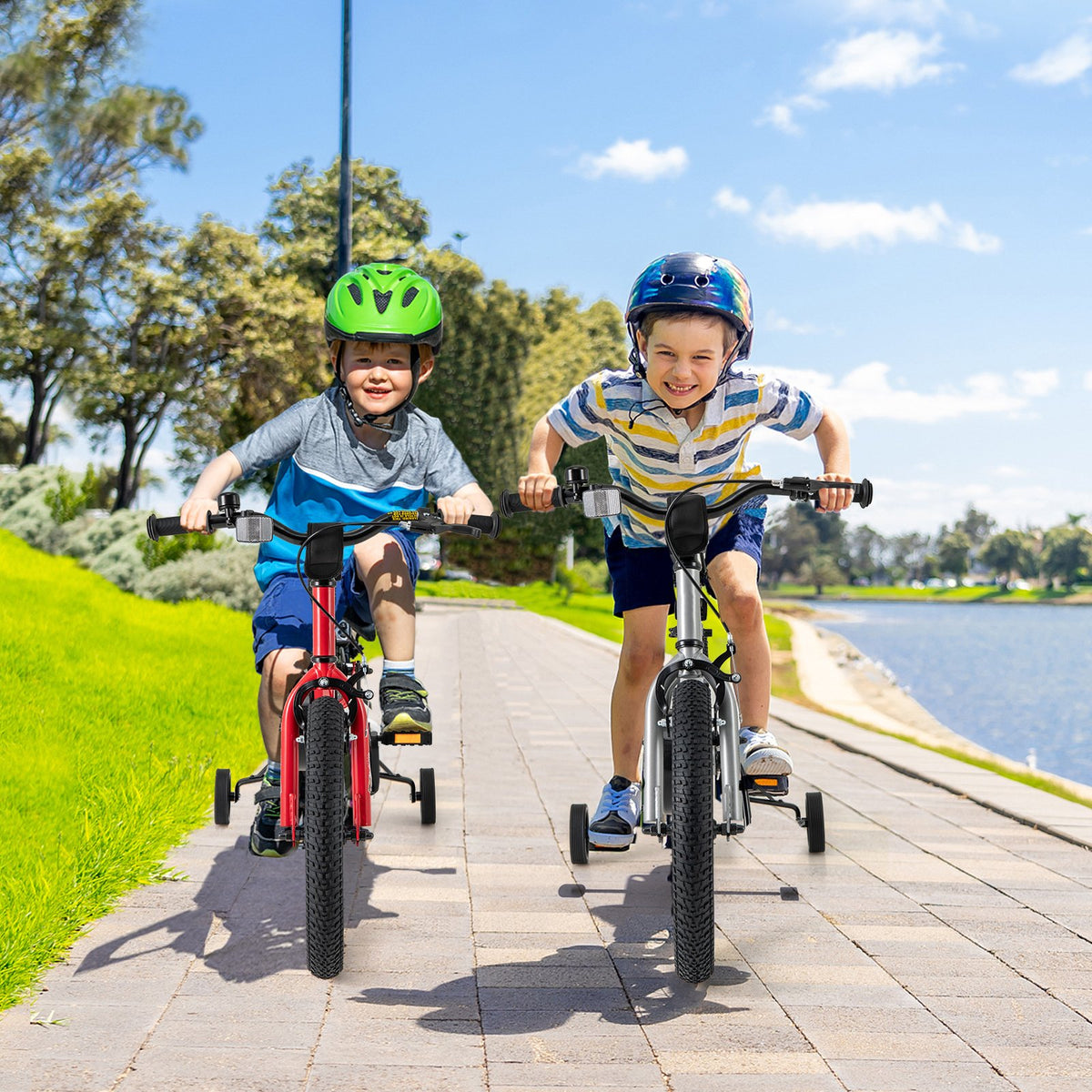 16-Inch Kids Bike Bicycle for Boys Girls 4-7 Adjustable with High Carbon Steel Frame-16 inches view 3