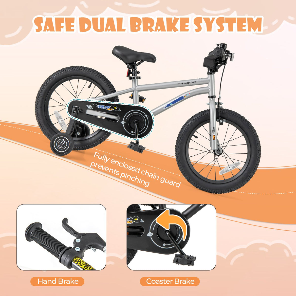 16-Inch Kids Bike Bicycle for Boys Girls 4-7 Adjustable with High Carbon Steel Frame-16 inches view 6